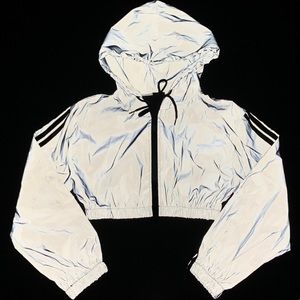 Oversized, Cropped, Reflective Hoodie